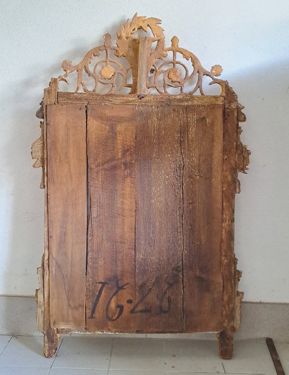 Miroir Louis XVI en bois doré-photo-6