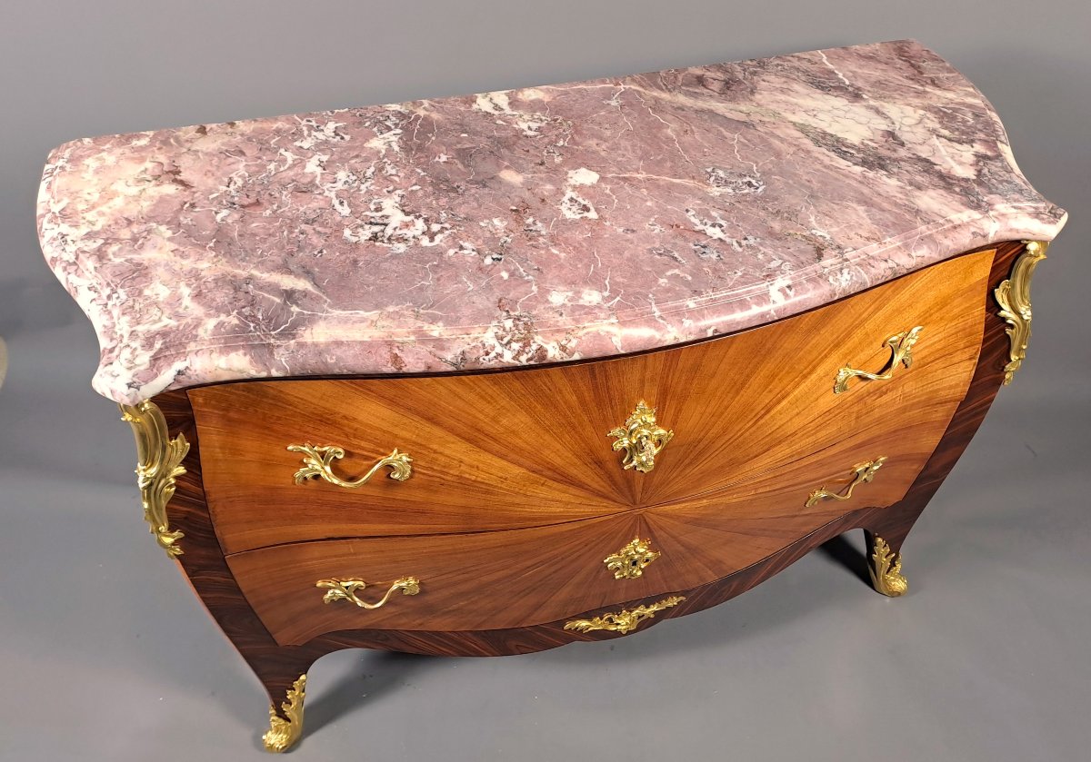 Grande Commode de style Louis XV dans le goût de Linke-photo-7