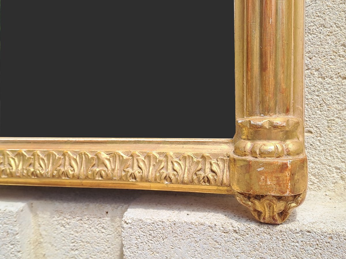 miroir ancien néo-gothique - dorure à la feuille - XIXème siècle-photo-1