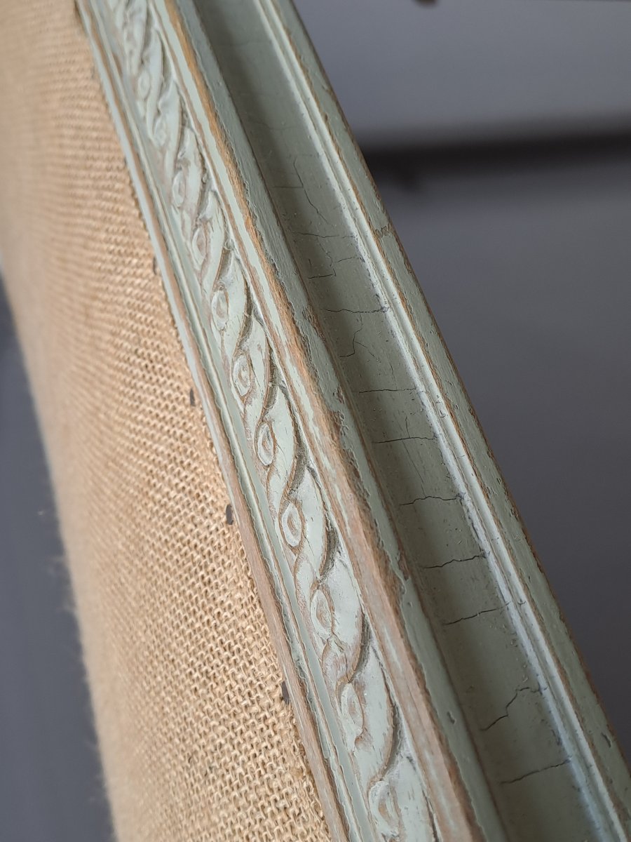 Louis XVI-style Bed Made Of Carved Wood And Finished In Gray Lacquer-photo-6