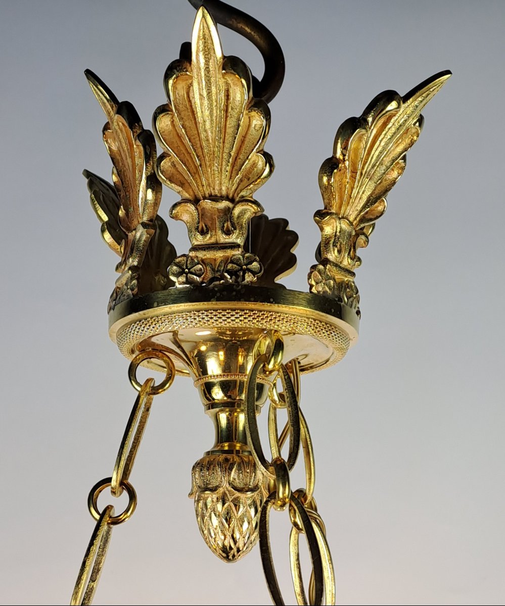 Empire-style Chandelier In Gilded Bronze-photo-3
