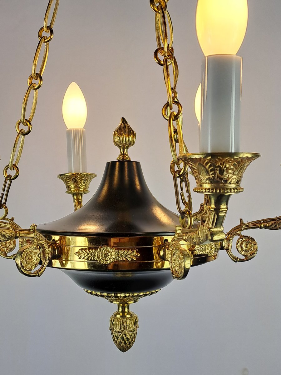 Empire-style Chandelier In Gilded Bronze-photo-1