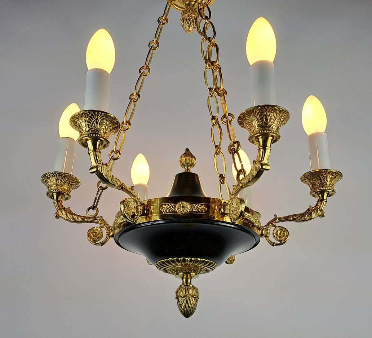 Empire-style Chandelier In Gilded Bronze-photo-6
