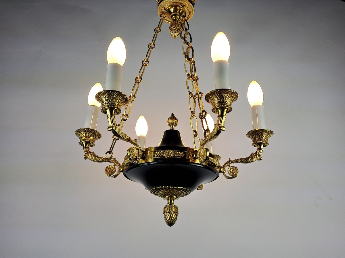 Empire-style Chandelier In Gilded Bronze-photo-7