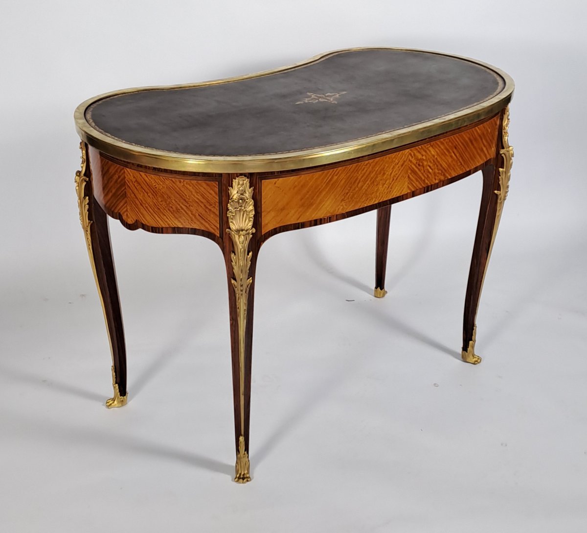 Louis XV-style Ladies' Desk In Rosewood Marquetry And Gilded Bronze-photo-6