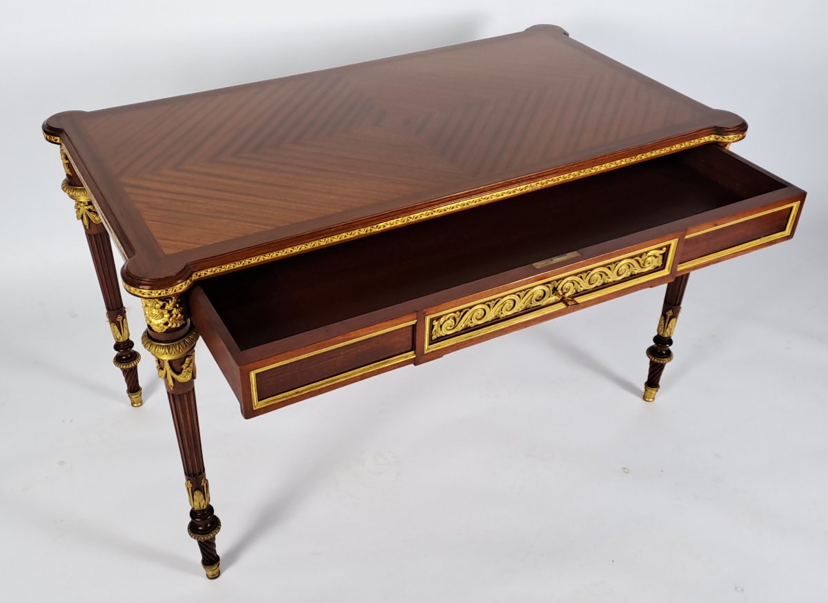 Louis XVI-style Coffee Table Stamped "krieger" In Paris-photo-4
