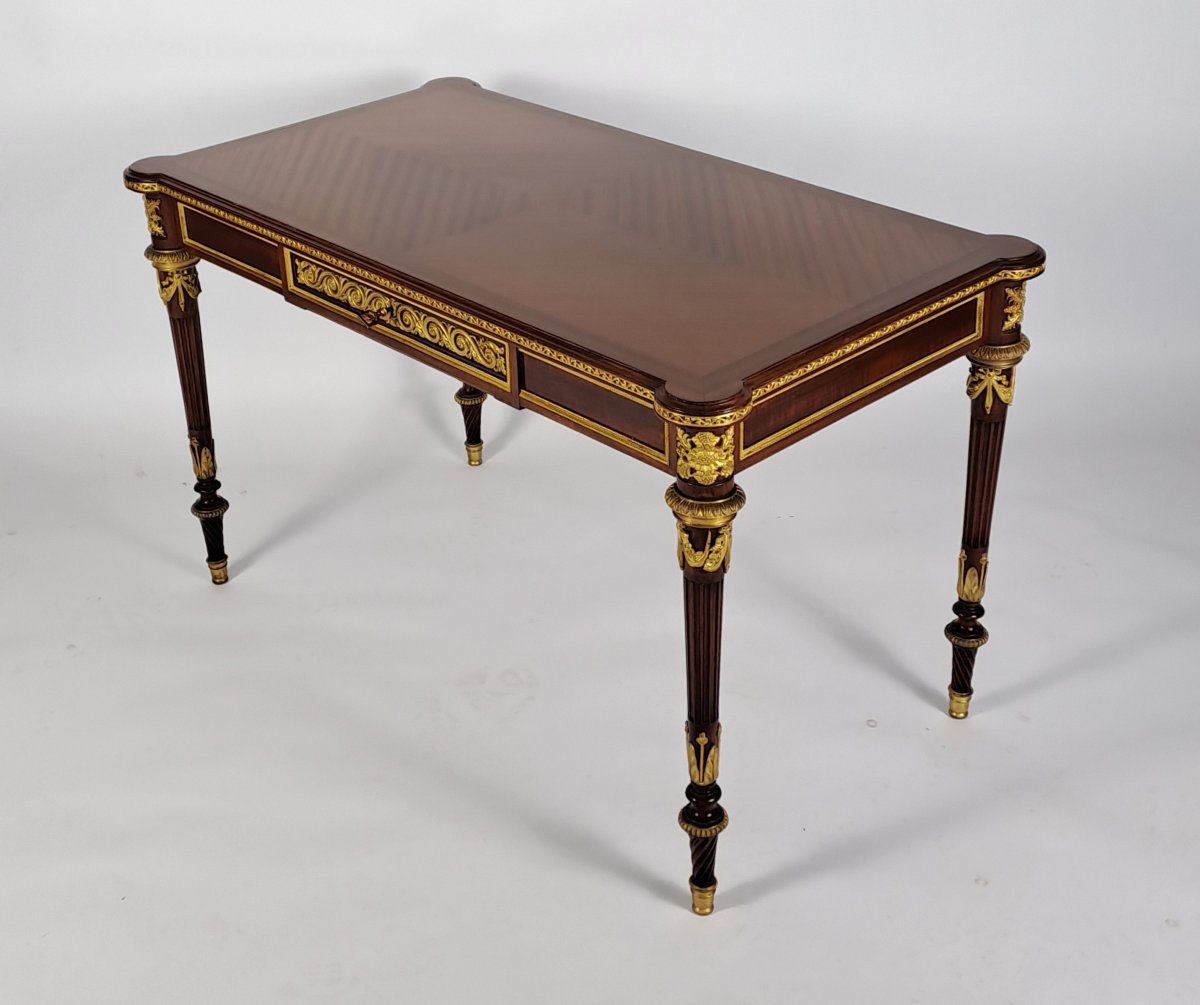 Louis XVI-style Coffee Table Stamped "krieger" In Paris-photo-2