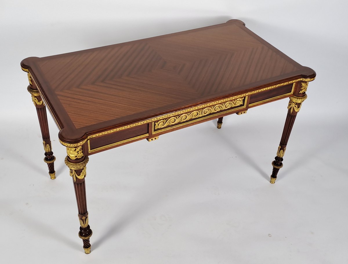 Louis XVI-style Coffee Table Stamped "krieger" In Paris-photo-8