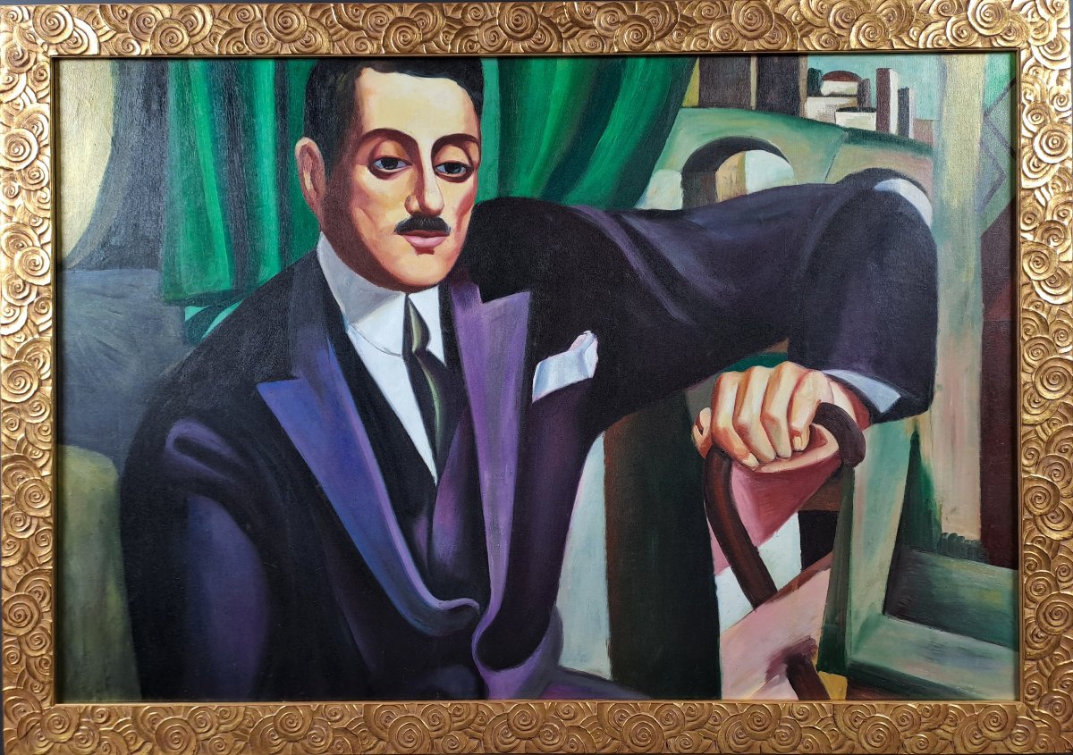 Tamara De Lempicka (after) - Portrait Of Prince Eristoff - Oil On Canvas