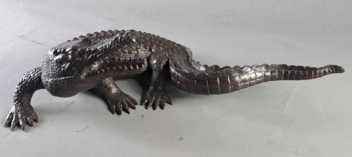 Large Bronze Crocodile-photo-2
