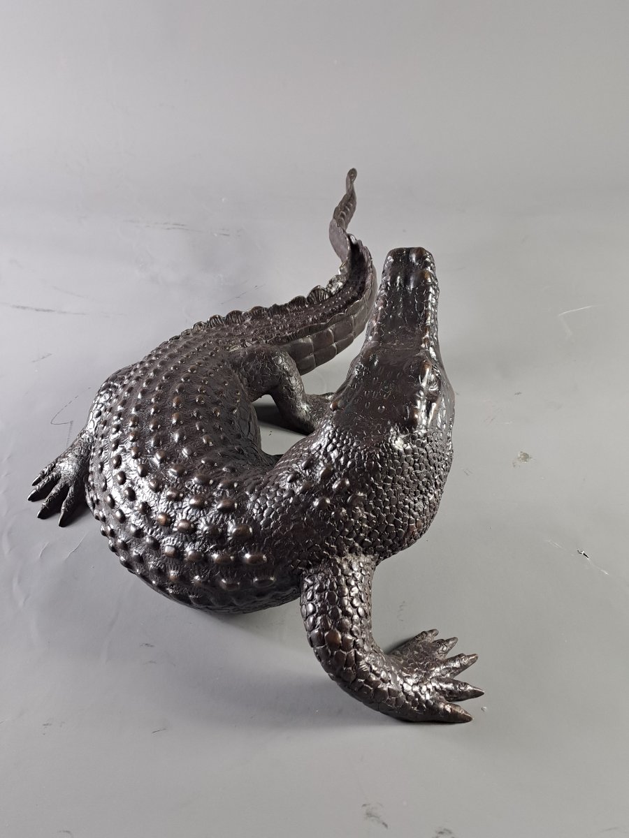 Large Bronze Crocodile-photo-3