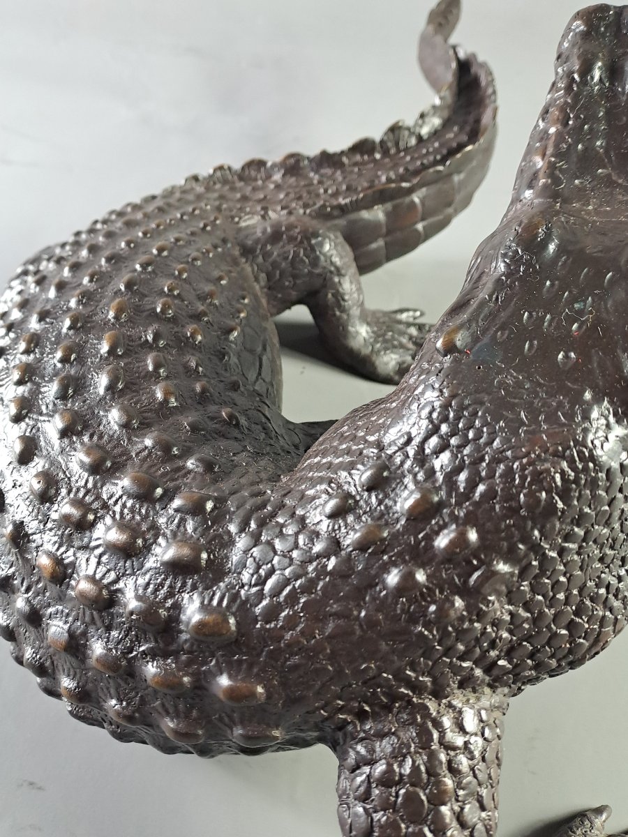 Large Bronze Crocodile-photo-4