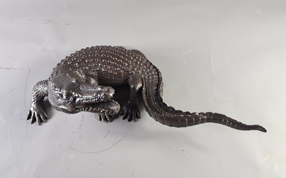 Large Bronze Crocodile-photo-4