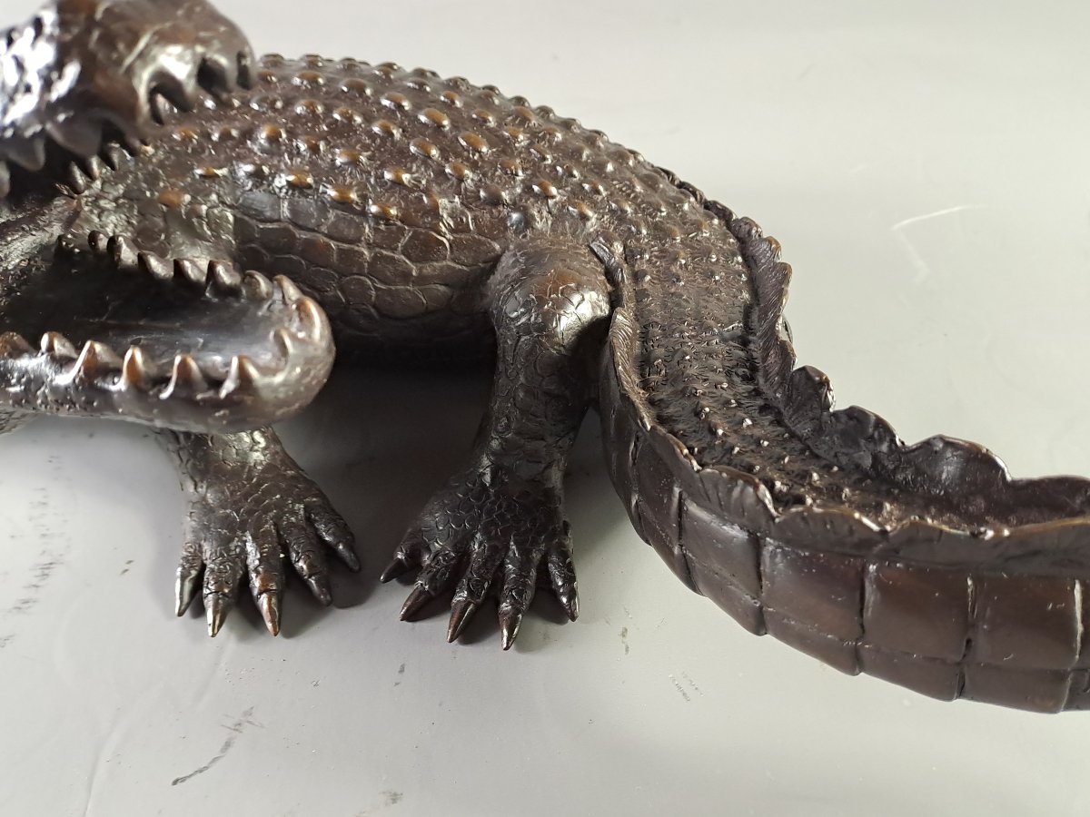 Large Bronze Crocodile-photo-5