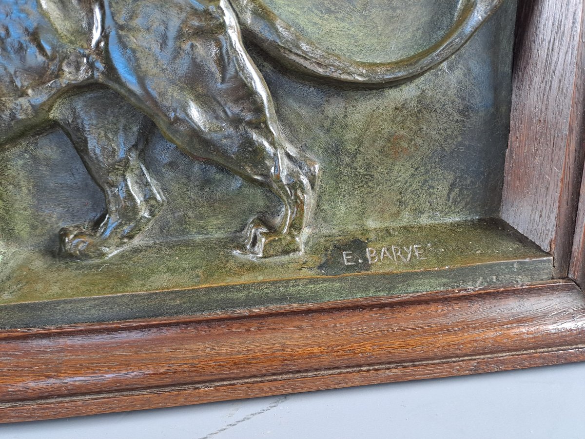 Bas-relief en bronze – Lion de la colonne de juillet à la Bastille par Barye-photo-3