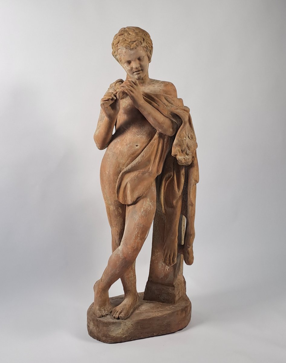 Le Faune flûteur – Grande épreuve en terre cuite du XVIIIème siècle