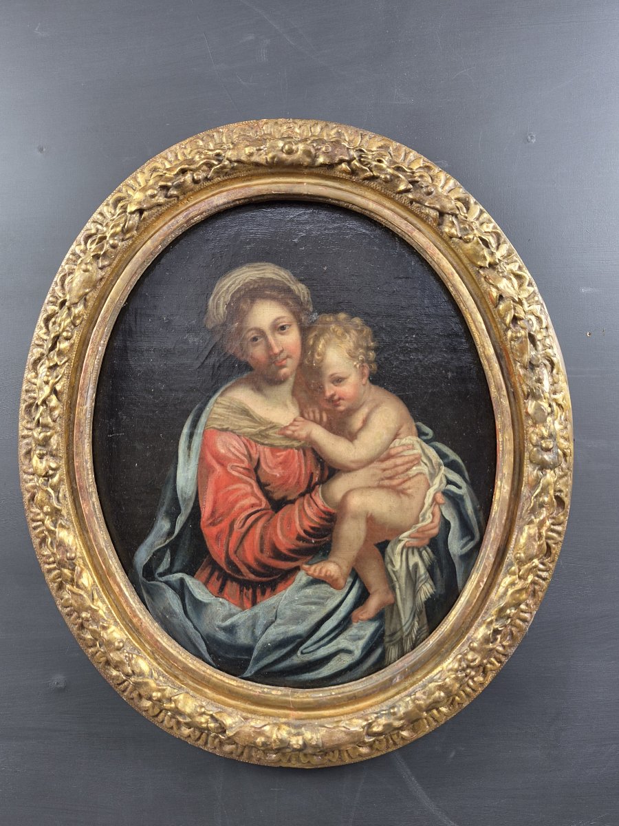 Vierge à l’Enfant — École Française vers 1700 - entourage de Pierre Mignard-photo-3