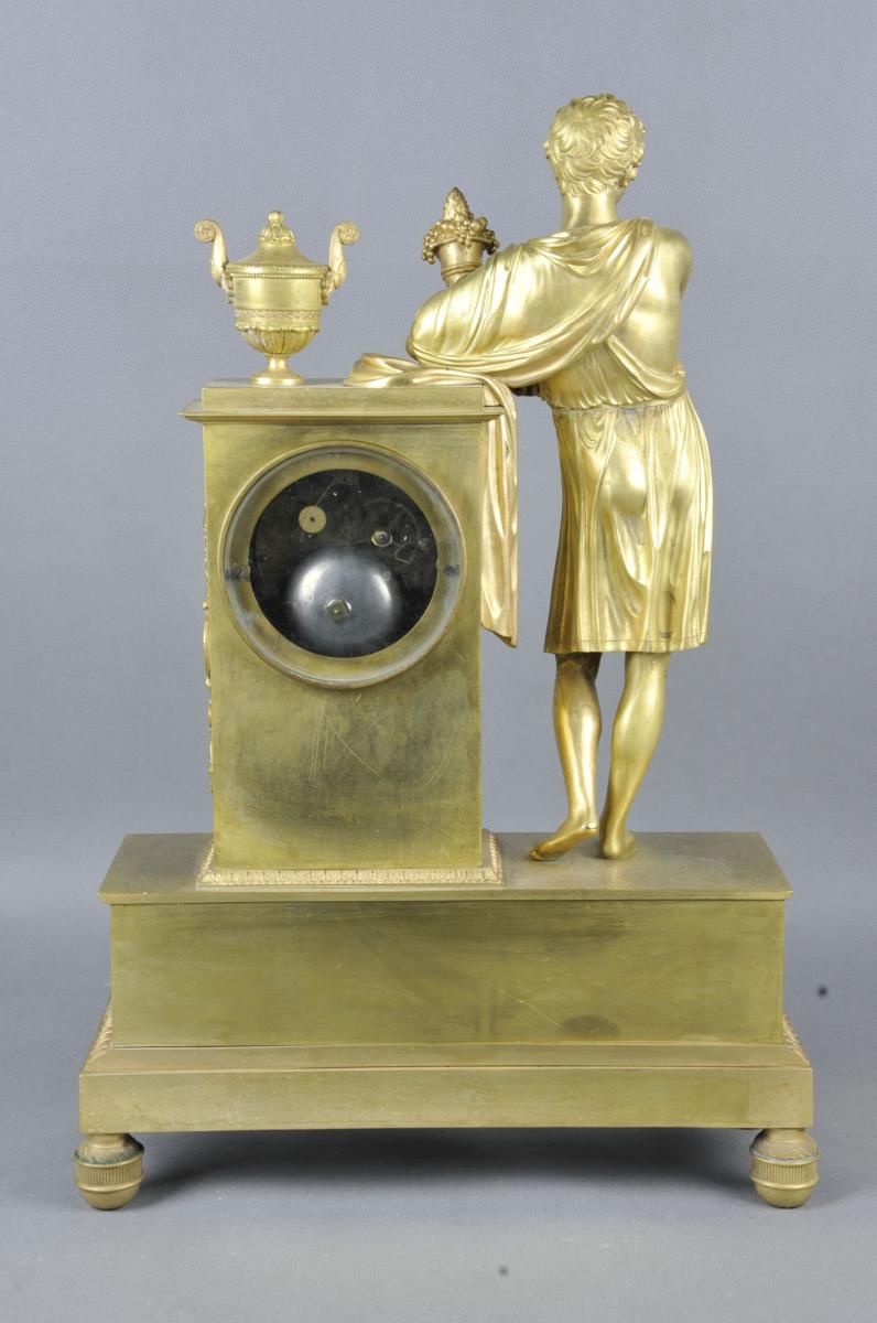 Clock Empire In Gilded Bronze By Claude Gallé-photo-8