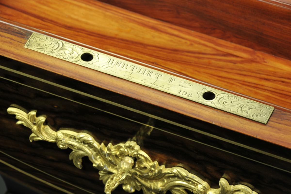 Berthet Paris - Rare Side Table In Macassar Ebony-photo-4