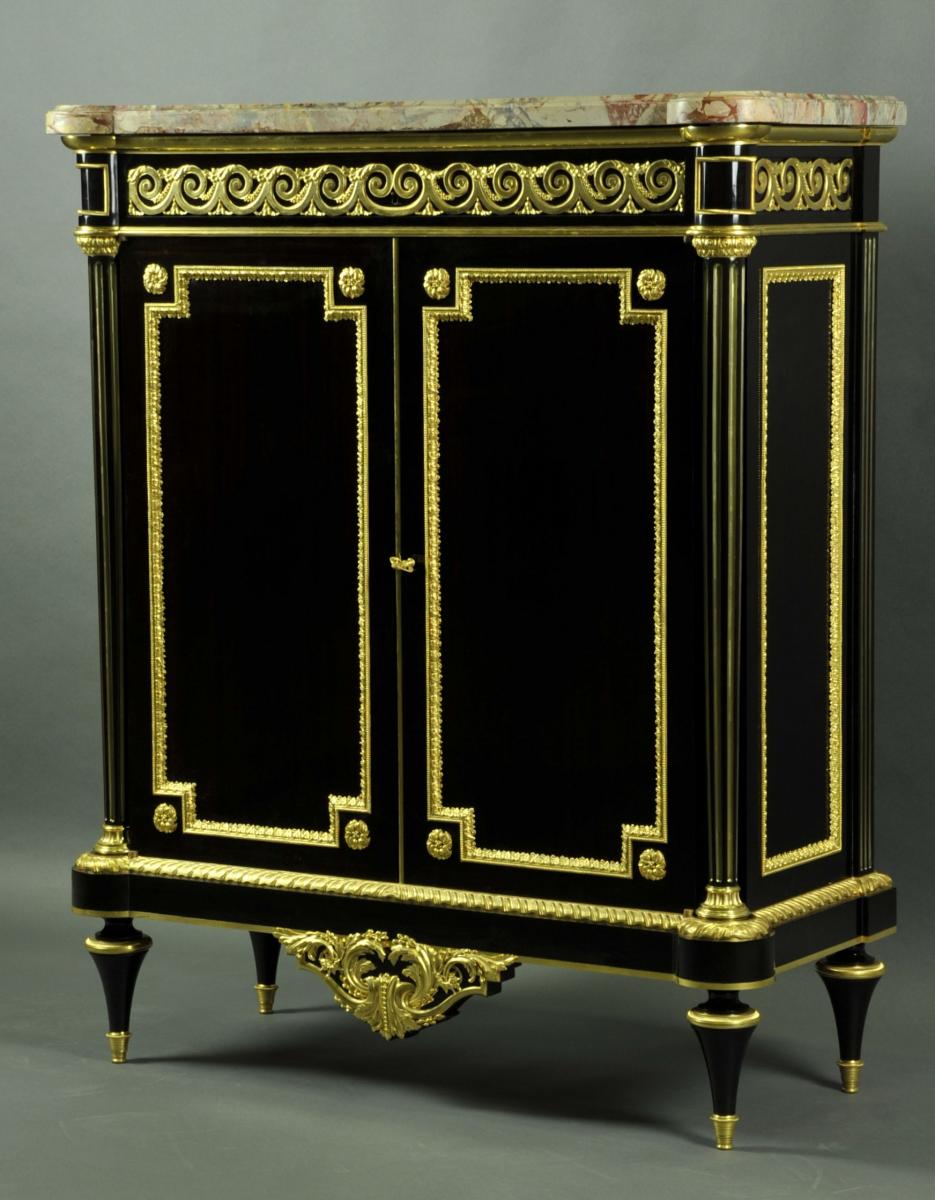Henry Dasson - Important Louis XVI Style Buffet d'Appui In Ebony Veneer