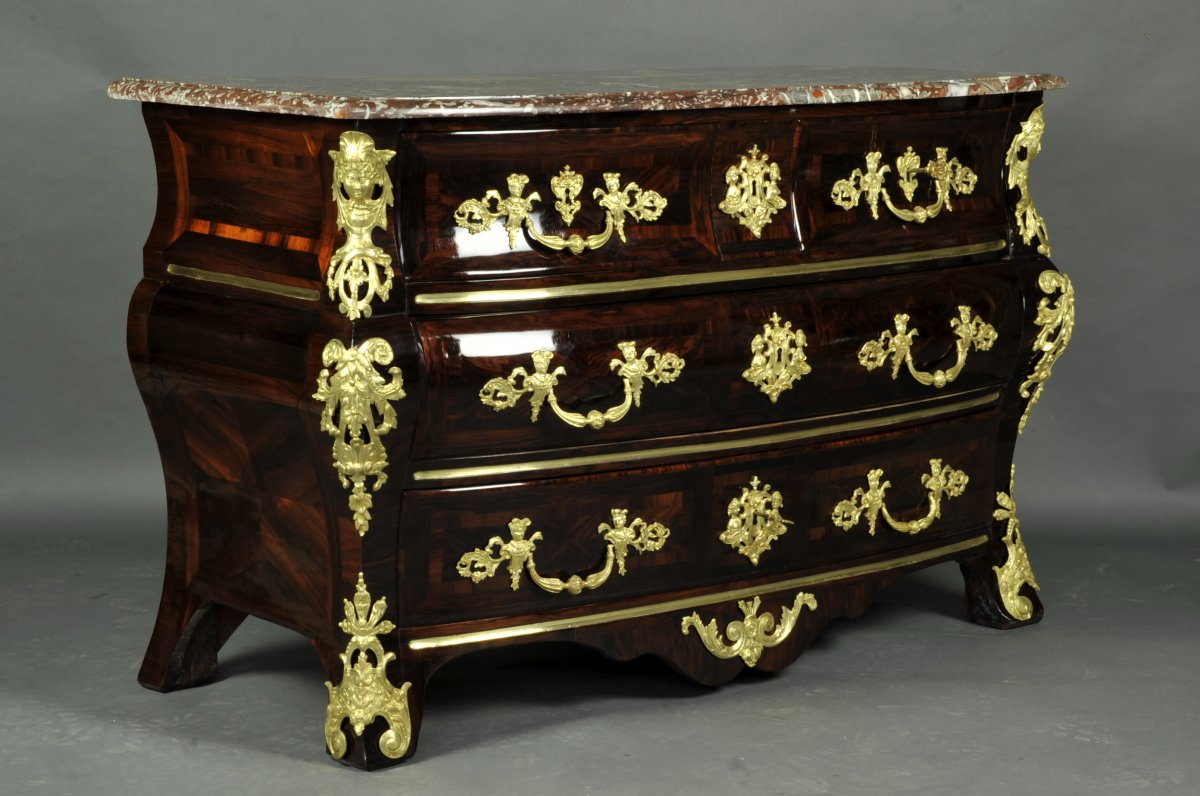 Importante Commode Tombeau d'époque Régence Estampillée Jean-mathieu Chevallier-photo-5