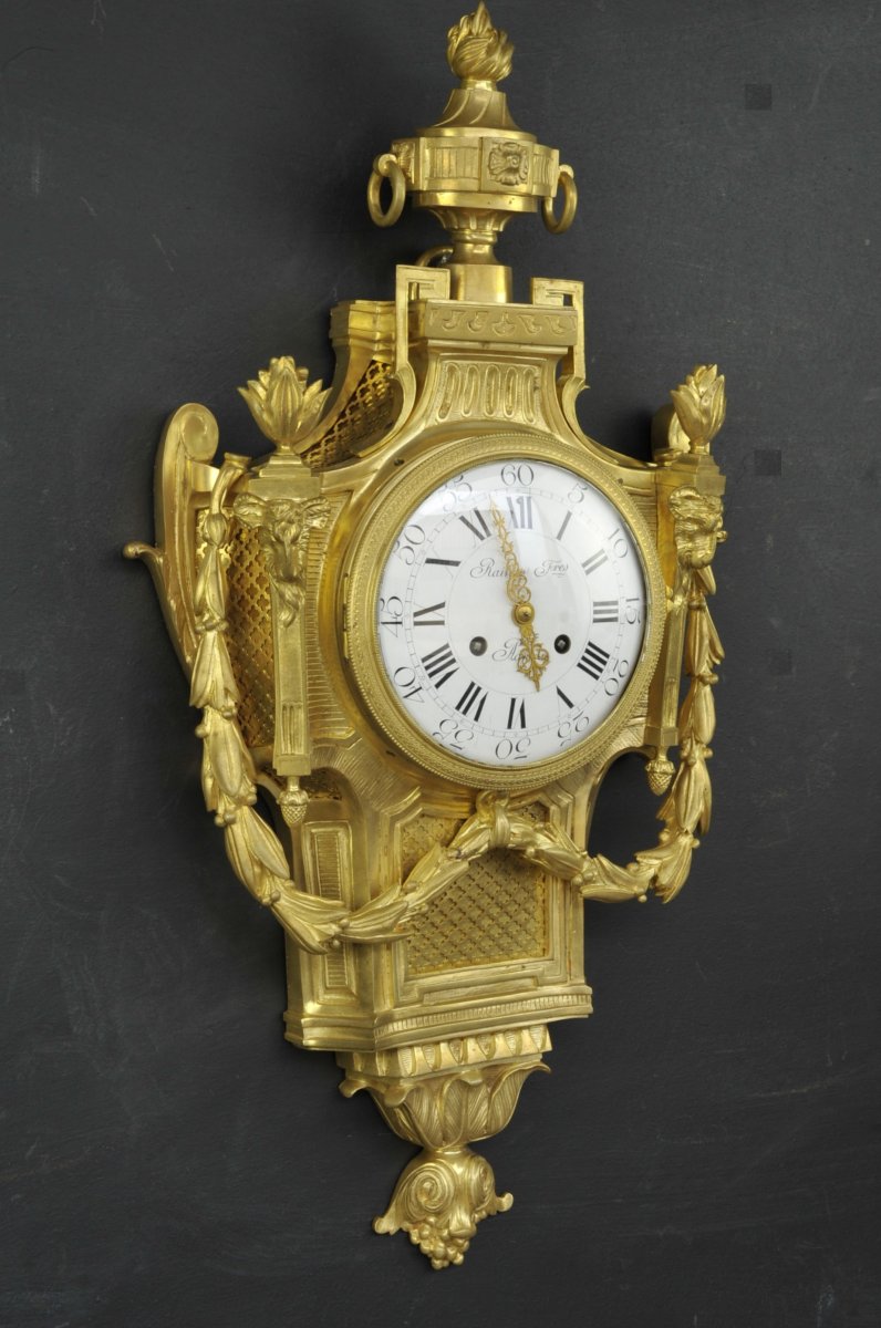 Grand Cartel D’applique De Style Louis XVI Signé Raingo-photo-2