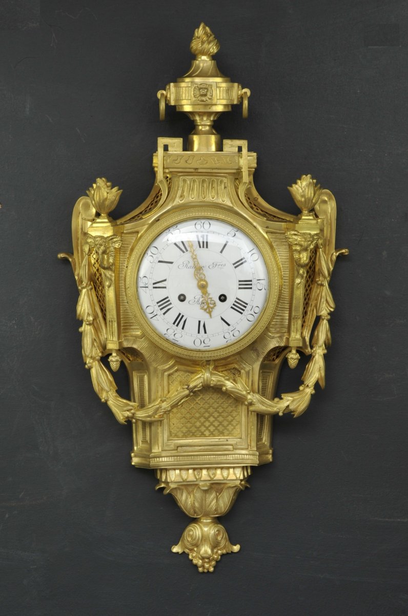 Grand Cartel D’applique De Style Louis XVI Signé Raingo-photo-3