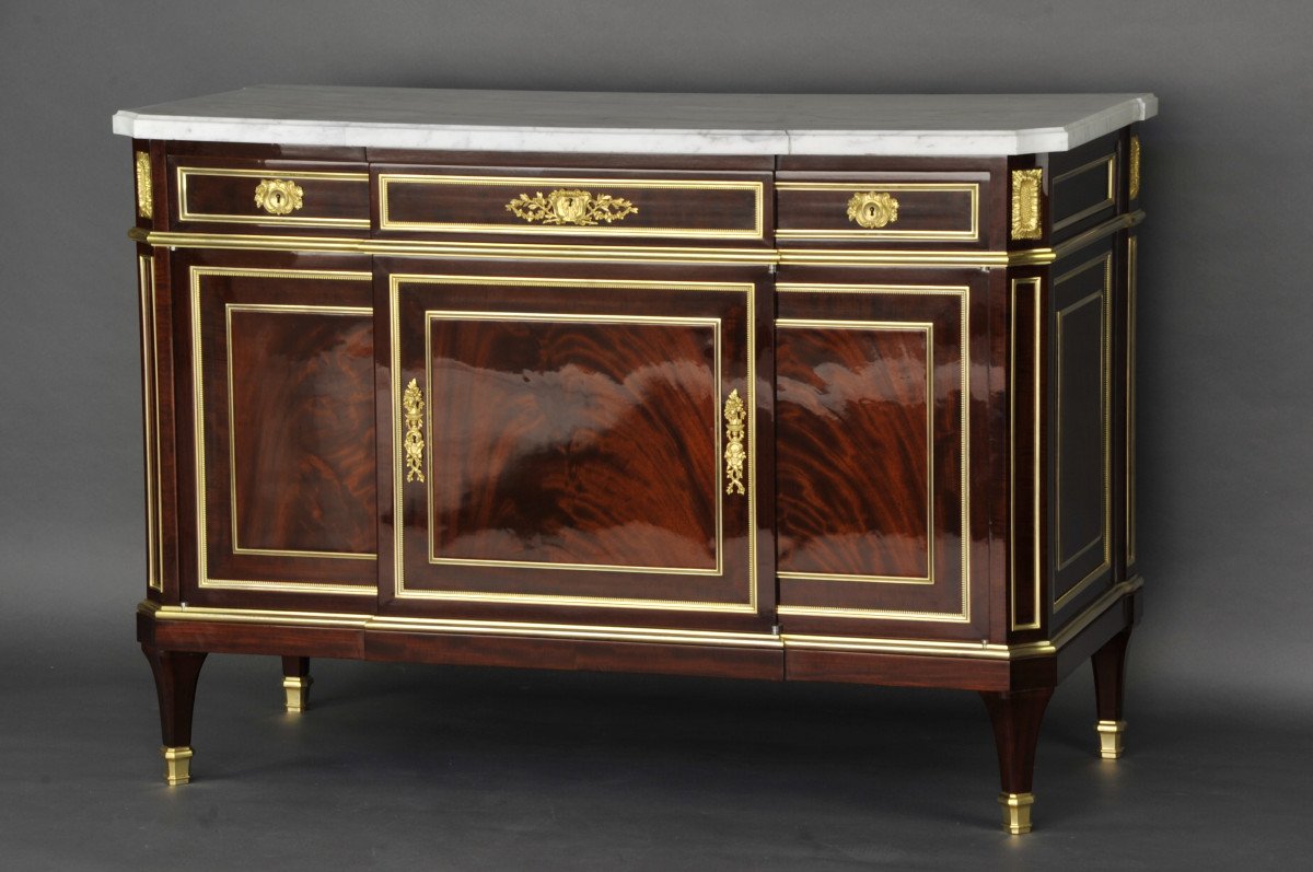 Importante Commode De Style Louis XVI Estampillée Gervais Durand-photo-2