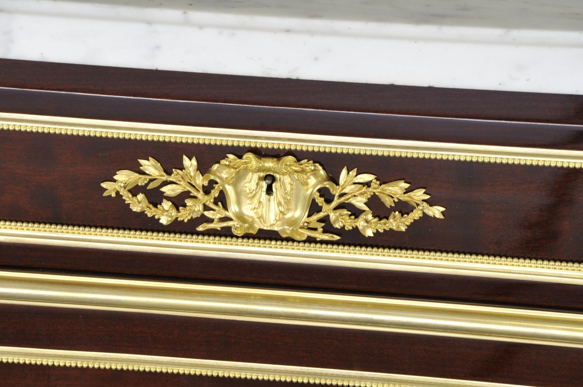 Important Louis XVI Commode Stamped Gervais Durand-photo-3