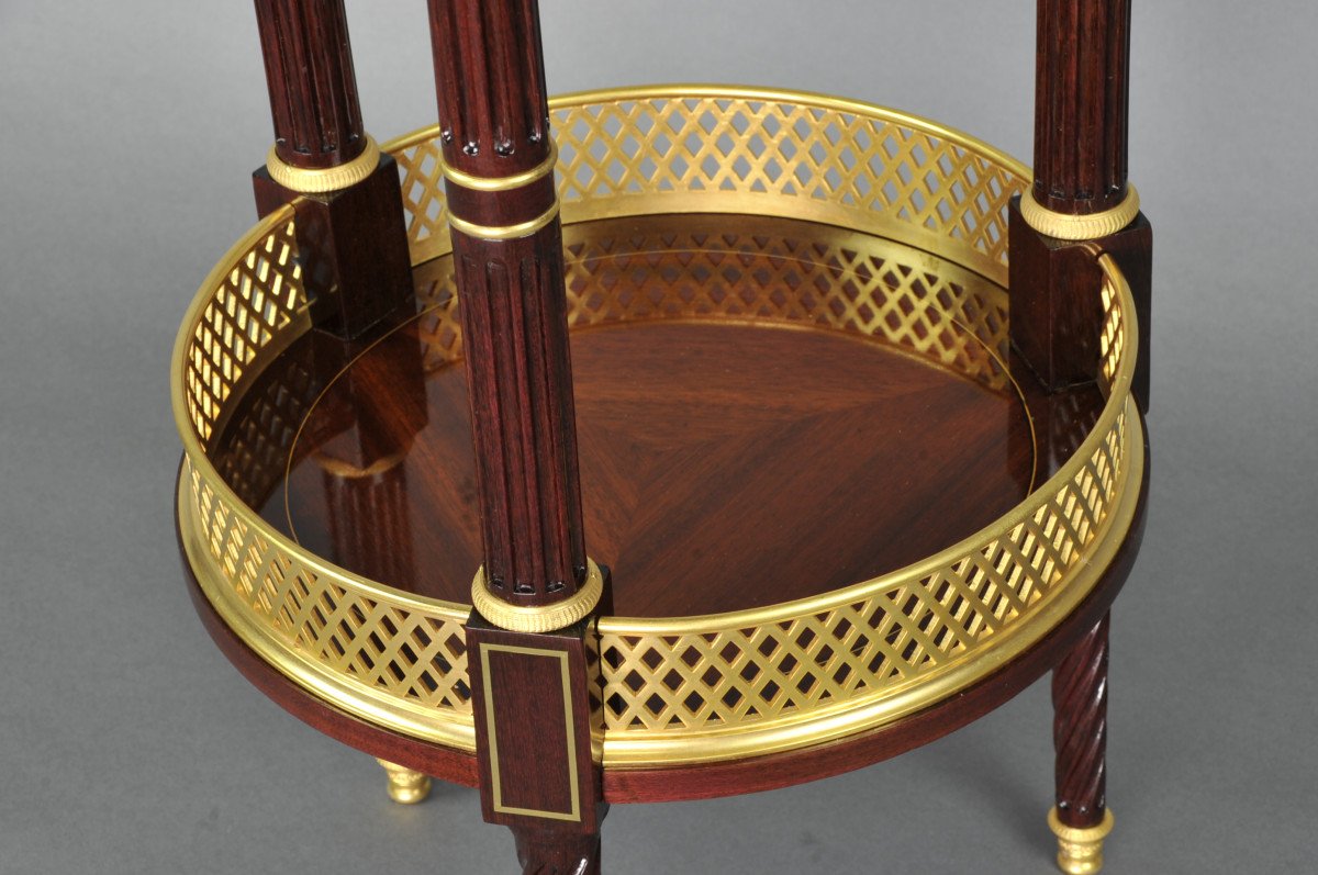 Louis XVI Style Pedestal Table Stamped Paul Sormani-photo-2