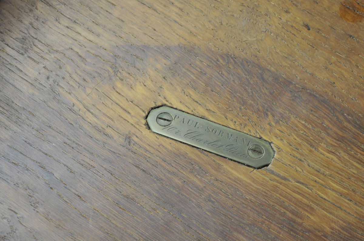 Louis XVI Style Pedestal Table Stamped Paul Sormani-photo-8