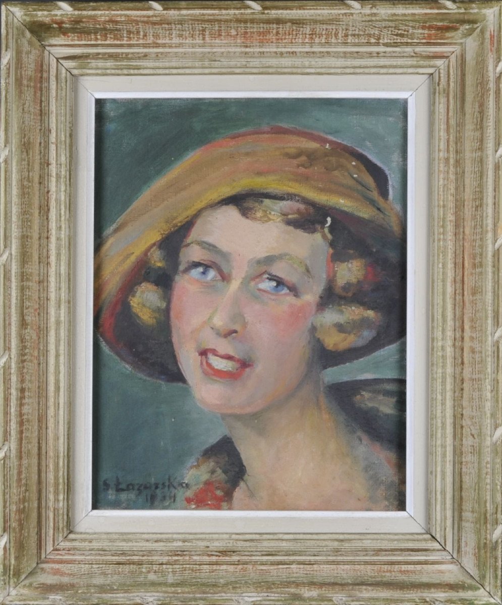 Lazarska Stéfania (1887-1977) – Portrait De Femme Signé Et Daté De 1934