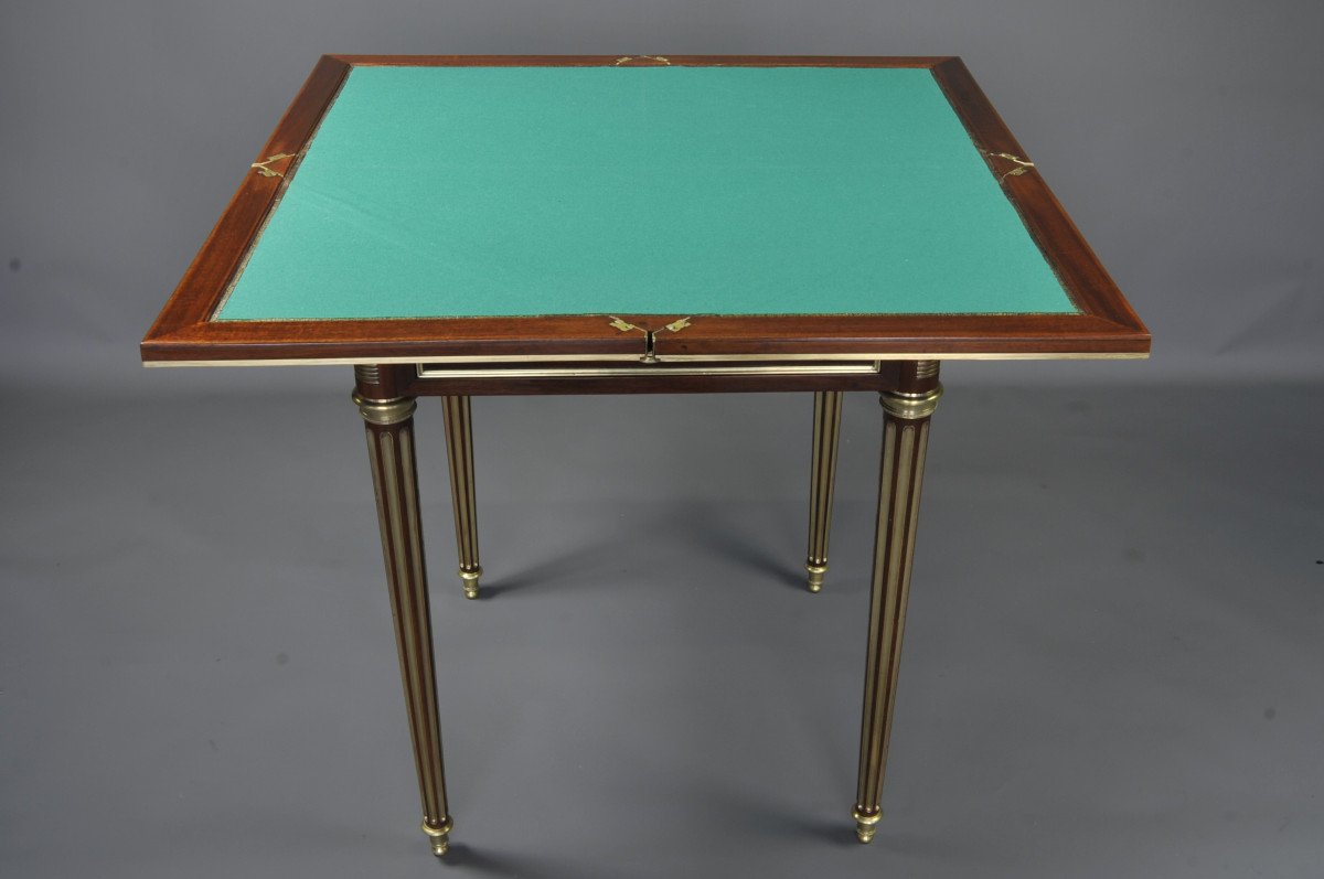 Paul Sormani (1817-1866) – Table à Jeux Dite Mouchoir De Style Louis XVI-photo-3