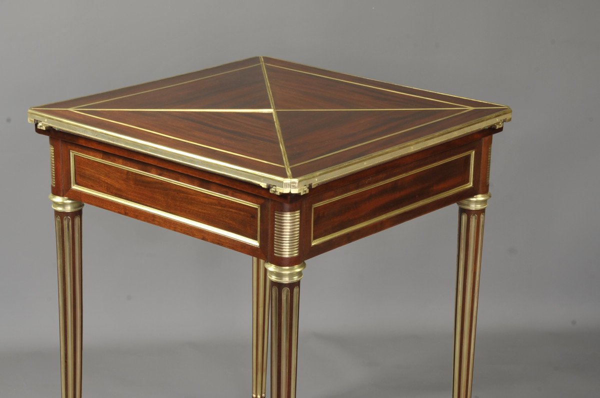 Paul Sormani (1817-1866) – Table à Jeux Dite Mouchoir De Style Louis XVI-photo-6
