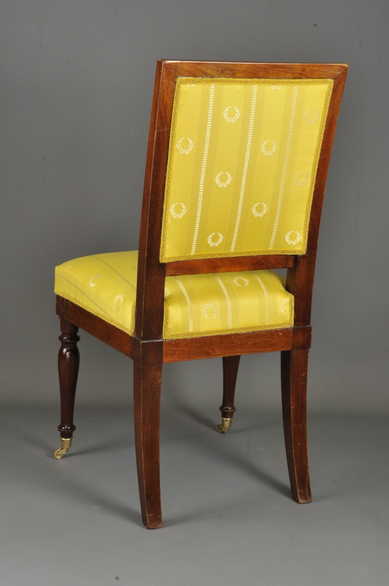 Exceptional Series Of 6 Empire Chairs Stamped Jacob Desmalter-photo-7