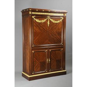 François Linke - Mahogany And Gilt Bronze Secretaire After Riesener