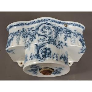 Rare Old Toilet Tank And Its Soap Dish In Fine English Porcelain