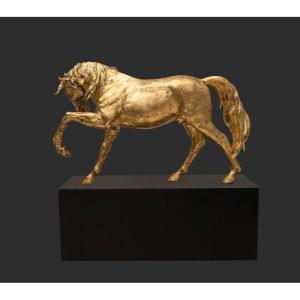 Andje Pietrzyk - Monumental Gilded Bronze Horse