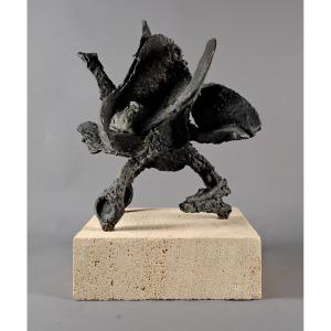 Brutalist School - Abstract Bronze With Green Patina 