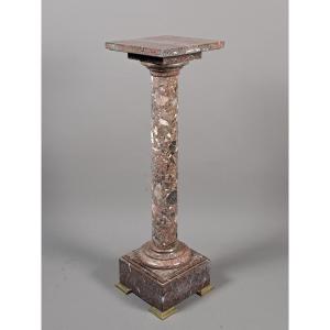 Column / Sellette In Griotte Marble