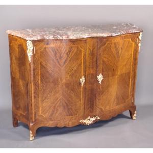 Grand buffet d'appui en marquèterie de palissandre et bronze doré