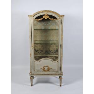 Louis XVI-style Display Cabinet Made Of Lacquered And Gilded Wood