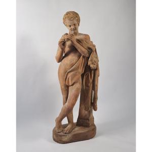 Le Faune flûteur – Grande épreuve en terre cuite du XVIIIème siècle