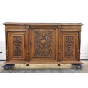 Important Renaissance Buffet In Carved Walnut