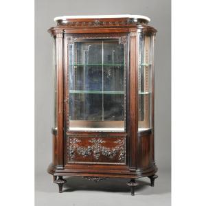 Louis XVI Showcase In Carved Rosewood