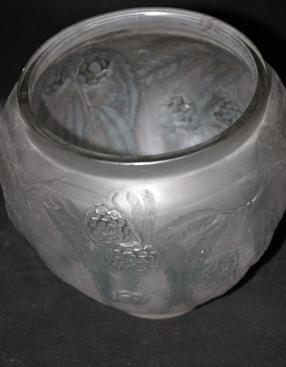 Vase En Verre René Lalique Hortensia Début Du 20ᵉ Siècle-photo-2
