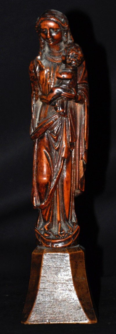 Sculpture Religieuse Vierge à l'Enfant Bois XVIIe Siècle
