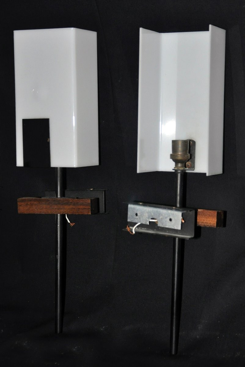 Set Of Four Wall Lights Circa 1960-photo-2