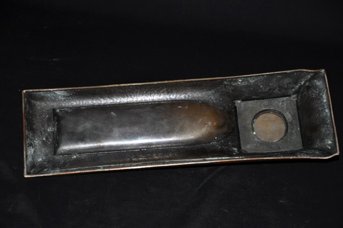 Hammered Copper Pencil Case – Arts And Crafts Movement, Early 20th Century -photo-2