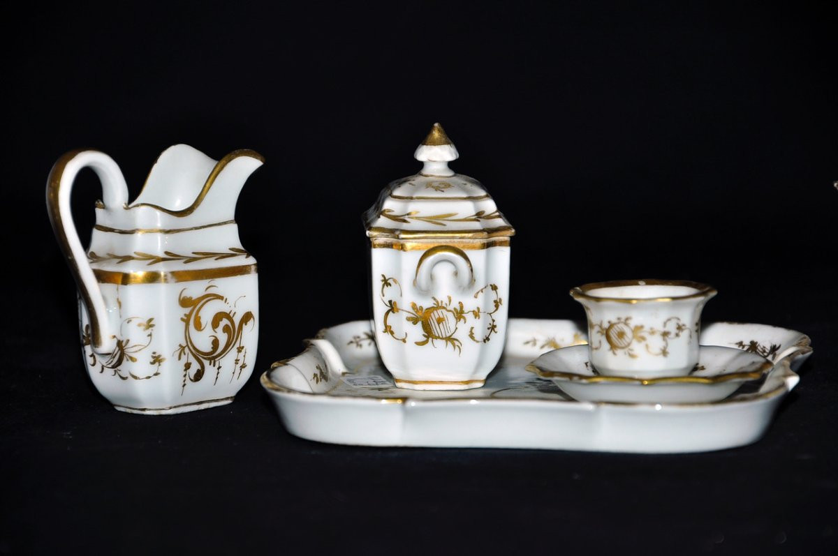 Miniature Porcelain Service From Old Paris, Napoleon III Period-photo-4